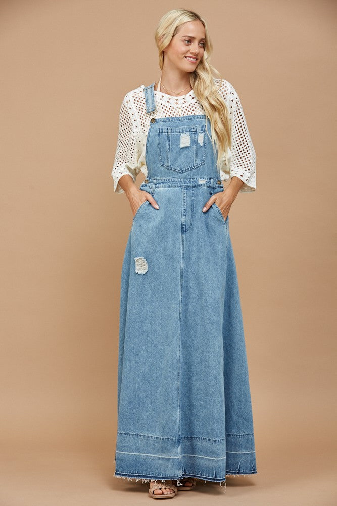 princess polly baby blue dress Dungaree Dress Dungaree Dress How To Wear A Pinafore Dress In Winter Long  Denim main image 1