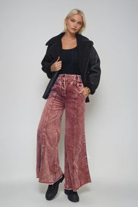 DISTRESSED CORDUROY CULOTTE PANTS W2027PIA