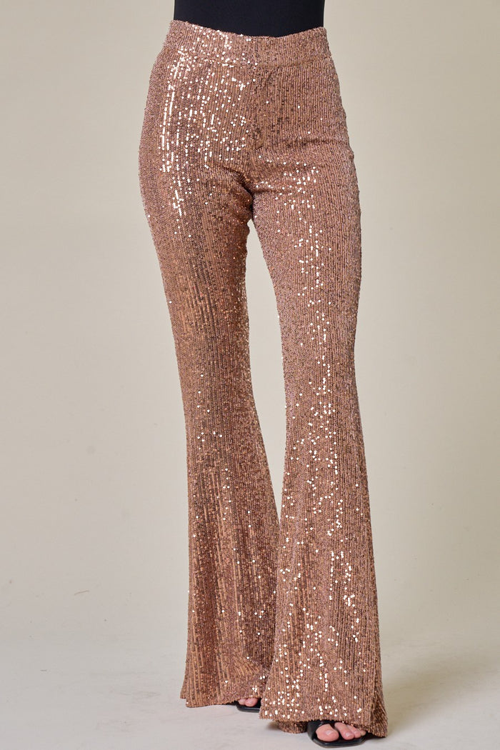 SEQUINS FLARED PANTS W2405PIA