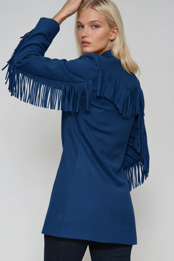 FRINGED SUEDE BLAZER W2123JIB