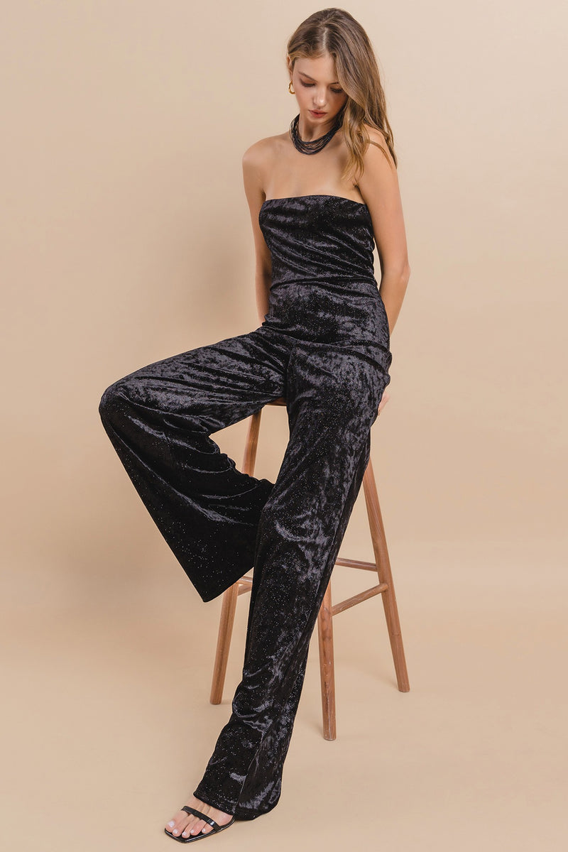 TUBE VELVET JUMPSUIT