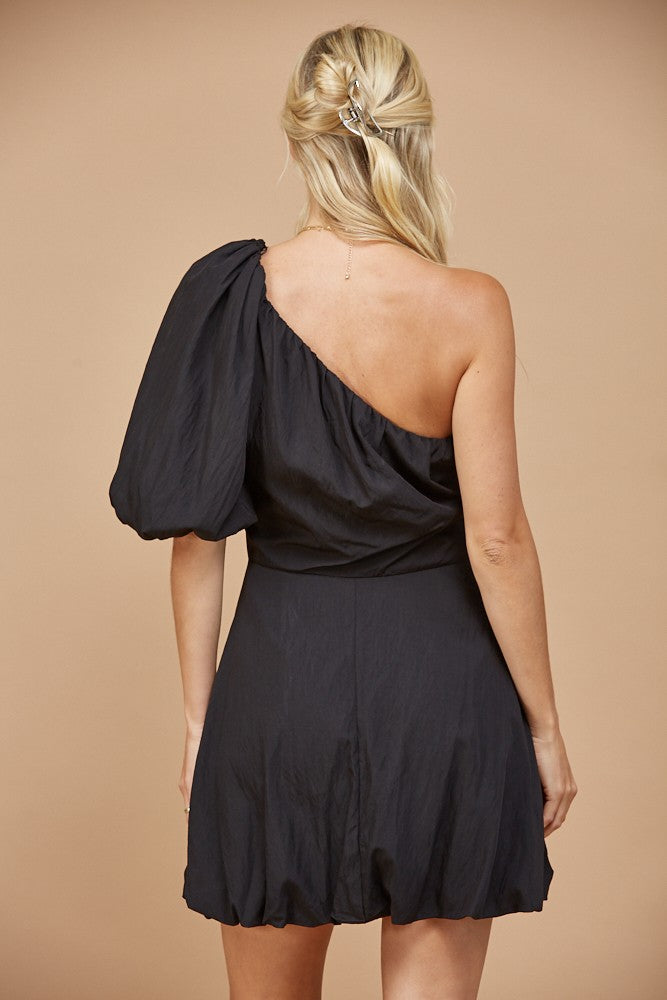 BUBBLED ONE SHOULDER MINI DRESS W3145DIA