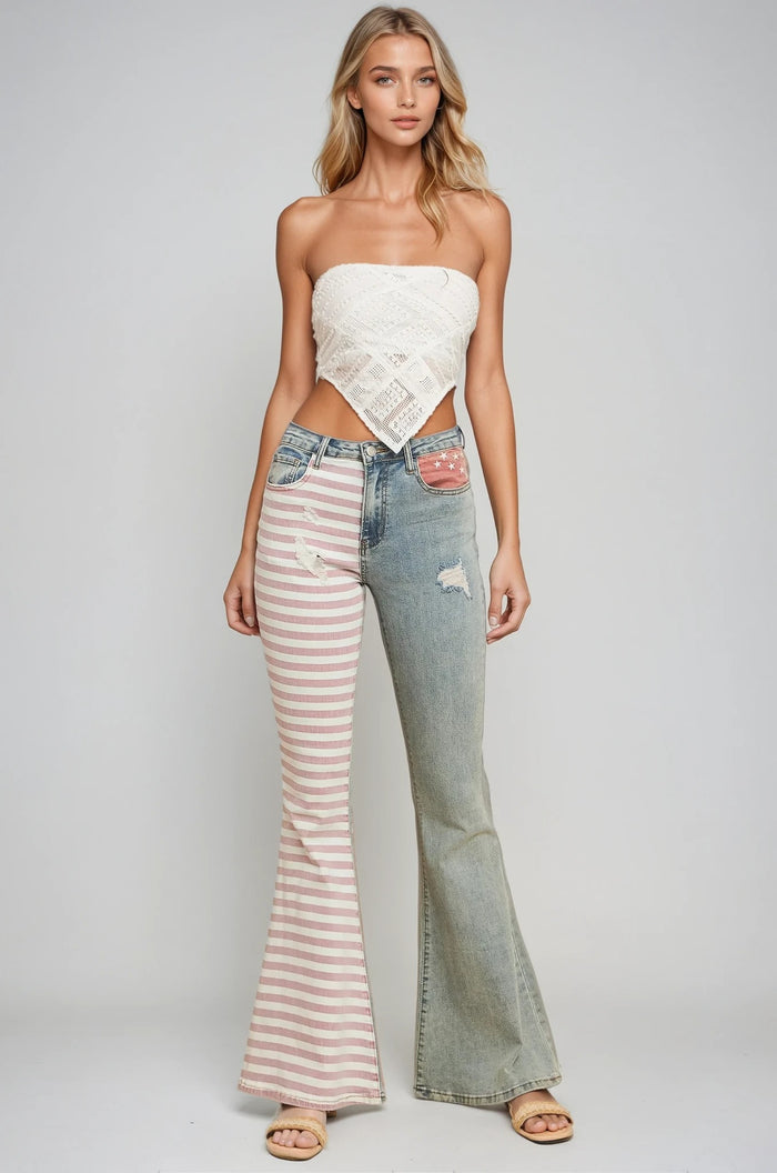 PATRIOT FLAG BELLBOTTOM JEANS W2341PIA