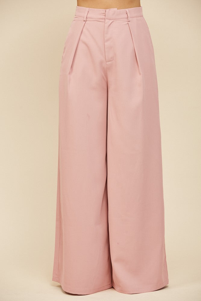 FLOWY WIDE LEG LINEN TROUSER PANTS W2315PIB