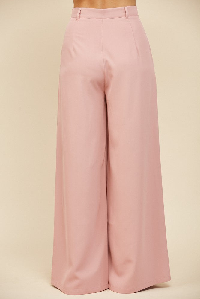 FLOWY WIDE LEG LINEN TROUSER PANTS W2315PIB