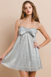 RIBBON BOW FRONT DETAIL MINI DRESS W3228DA
