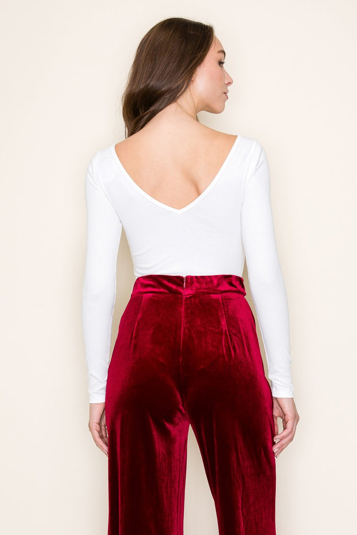 MULTIWEAR CUT OUT LONG SLEEVE RIBBED BODYSUIT W4344RA