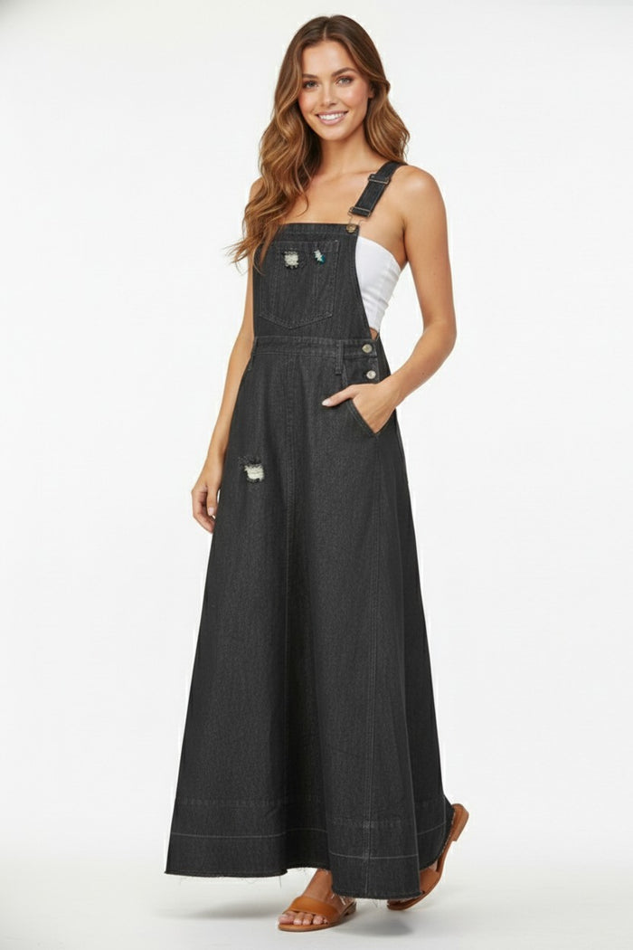 OVERALL DENIM MAXI DRESS W5324SIA