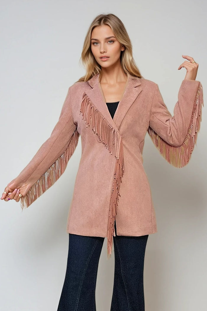 FRINGED SUEDE BLAZER W2123JIB