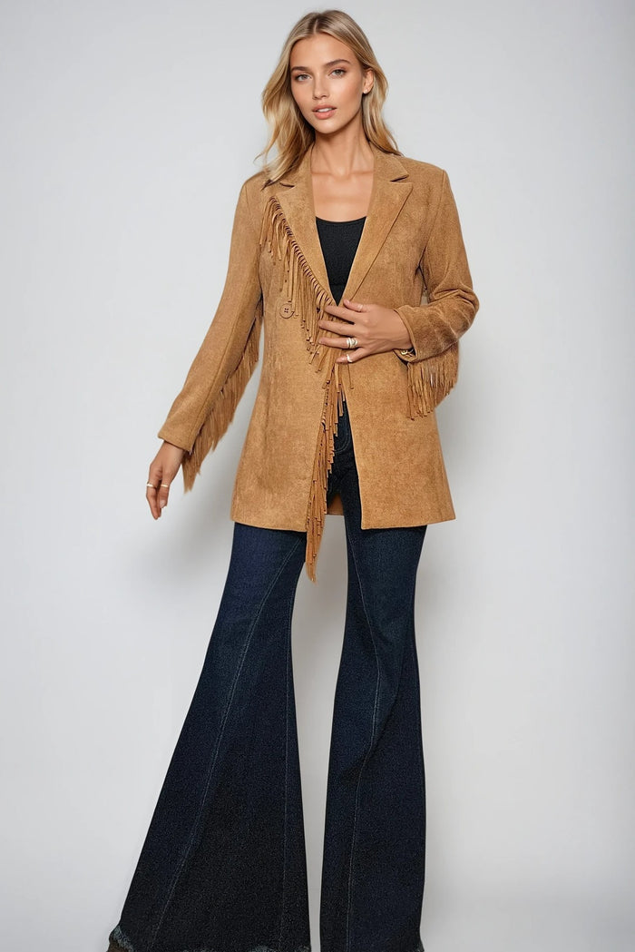 FRINGED SUEDE BLAZER W2123JIB