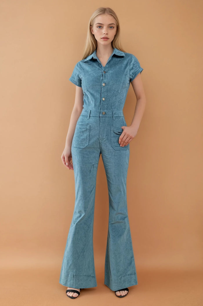 BOHO STRUCTURED CORDUROY JUMPSUIT W4330RIC