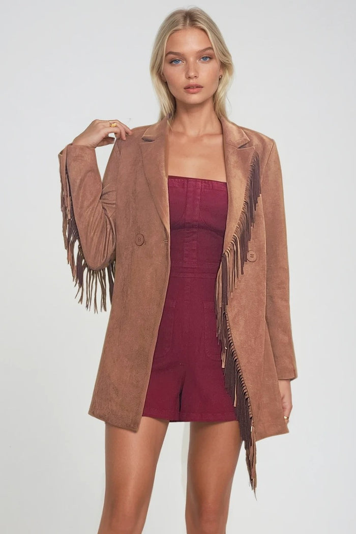 FRINGED SUEDE BLAZER W2123JIB