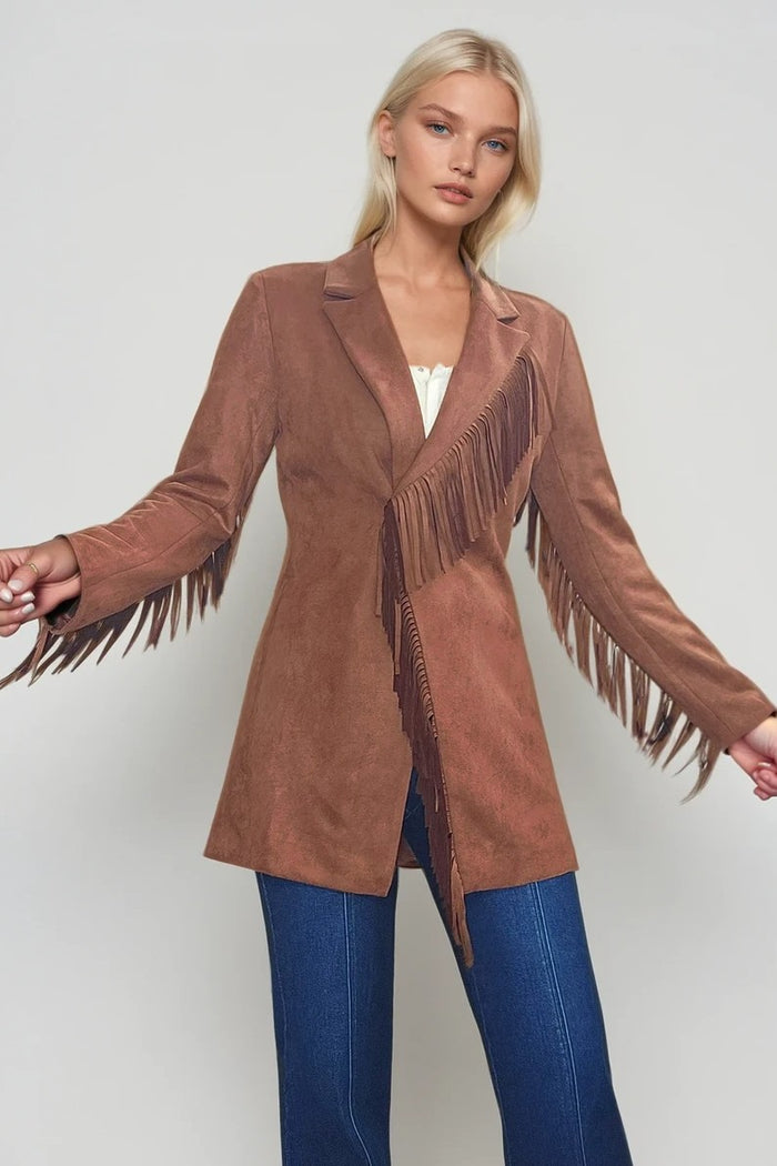 FRINGED SUEDE BLAZER W2123JIB