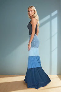 MULTI TIERED WIDE LEG PALAZZO JEANS W2437PIA