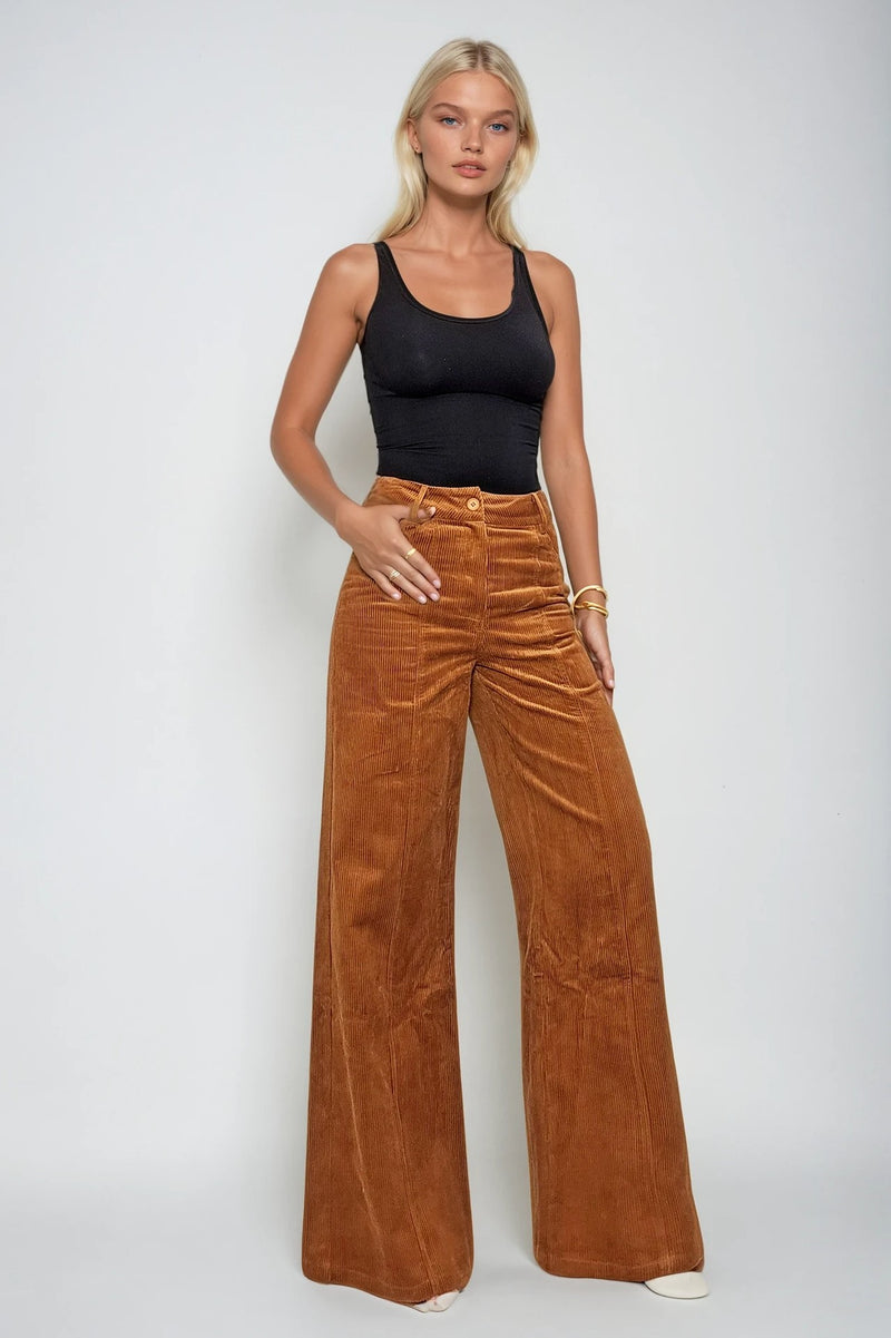 CORDUROY WIDE LEG PANTS W2472PID