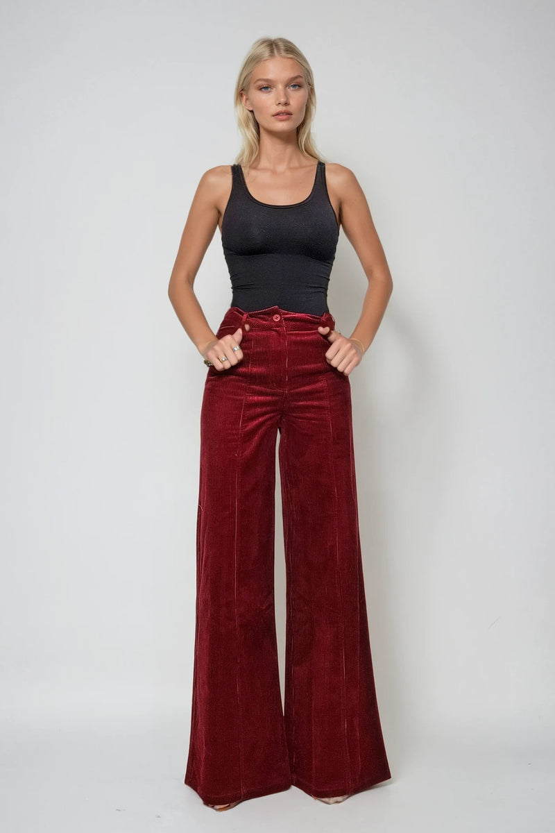 CORDUROY WIDE LEG PANTS W2472PID