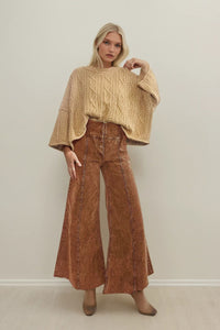DISTRESSED CORDUROY CULOTTE PANTS W2027PIA