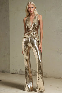 PREMIUM SEQUIN HALTER JUMPSUIT W4465RIA
