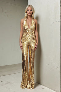 PREMIUM SEQUIN HALTER JUMPSUIT W4465RIA