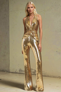 PREMIUM SEQUIN HALTER JUMPSUIT W4465RIA
