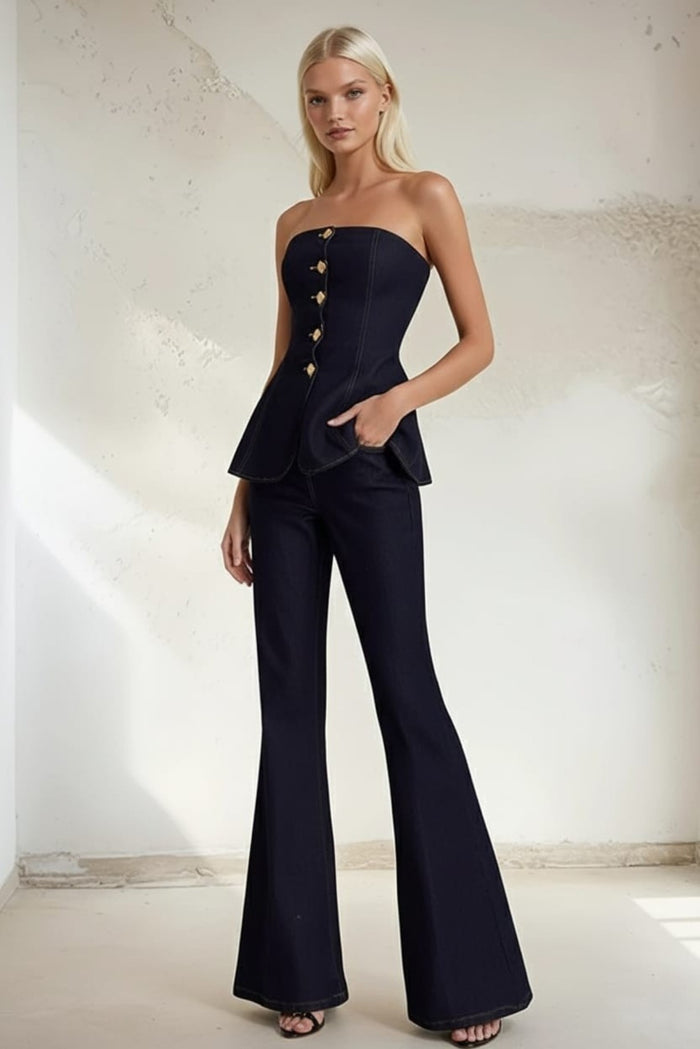 STRETCHY DENIM FLARE JEANS W2021PIA