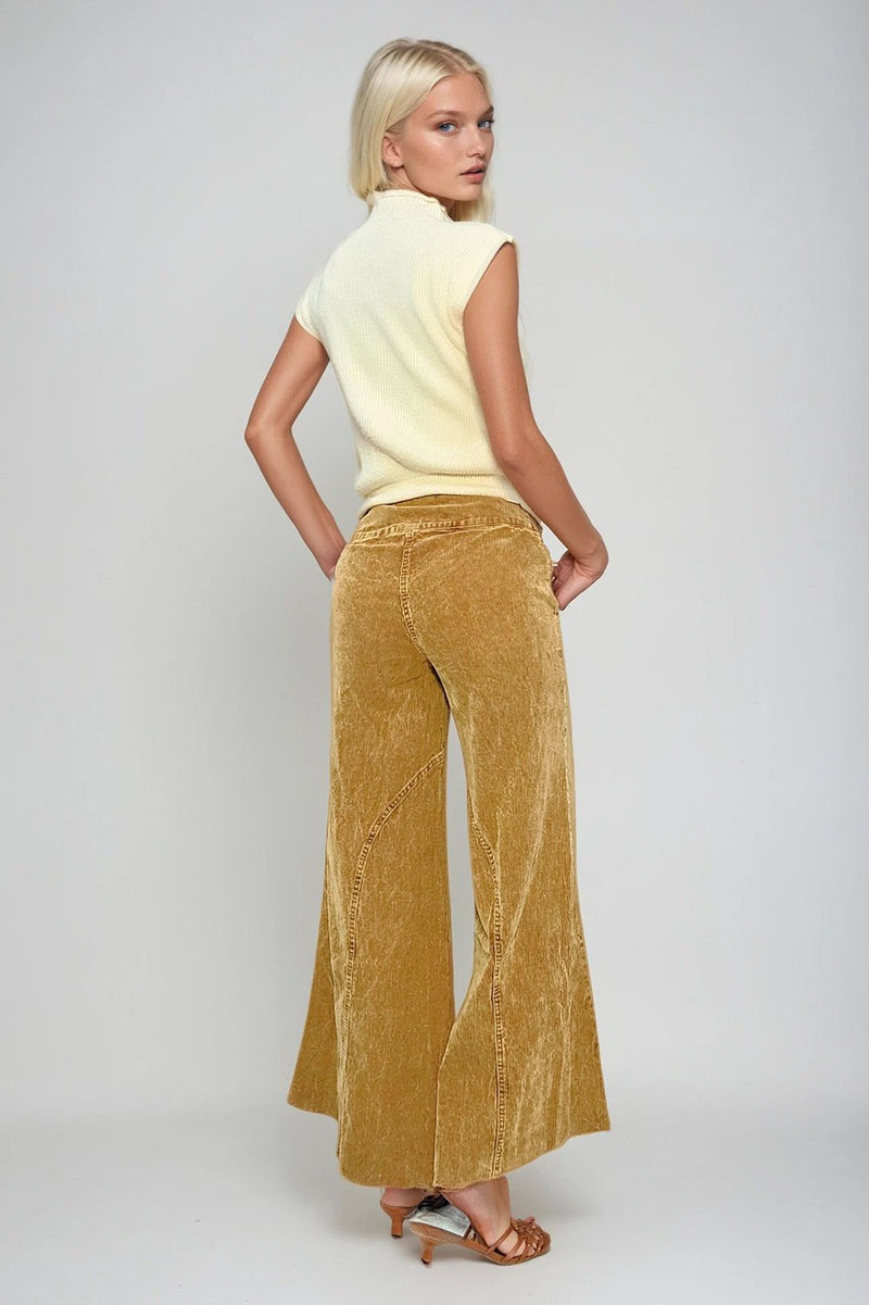 DISTRESSED CORDUROY CULOTTE PANTS W2027PIA
