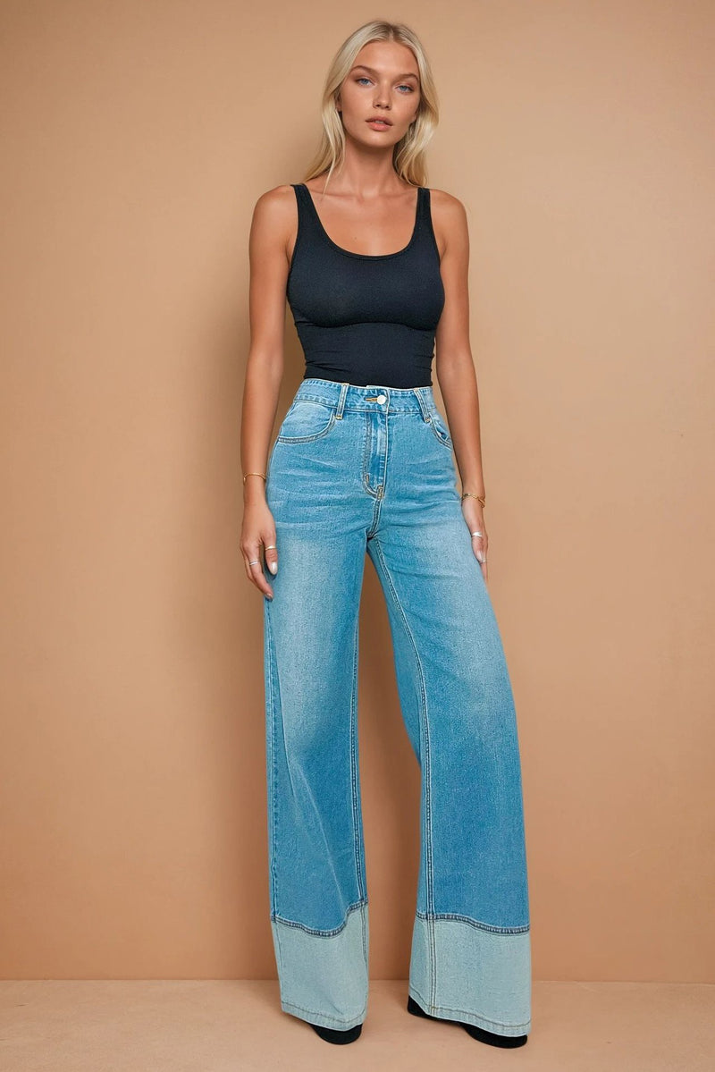PREMIUM MID RISE CUFFED FULL LENGTH JEANS W2442PIB