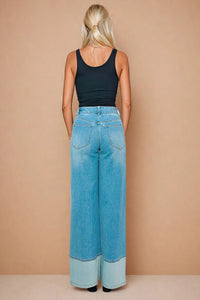 PREMIUM MID RISE CUFFED FULL LENGTH JEANS W2442PIB