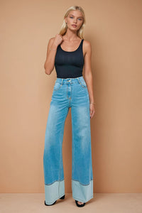PREMIUM MID RISE CUFFED FULL LENGTH JEANS W2442PIB