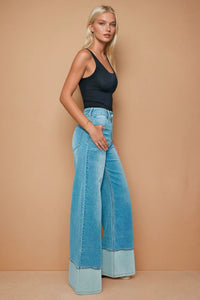 PREMIUM MID RISE CUFFED FULL LENGTH JEANS W2442PIB