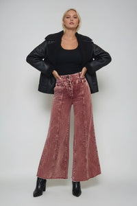 DISTRESSED CORDUROY CULOTTE PANTS W2027PIA
