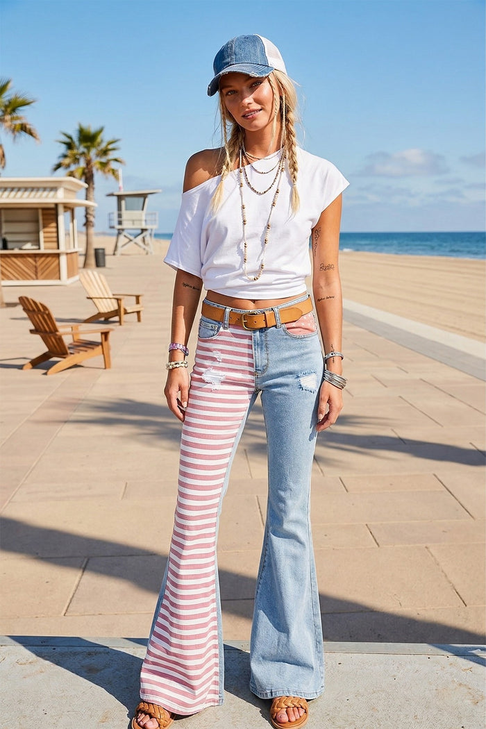 PATRIOT FLAG BELLBOTTOM JEANS W2341PIA