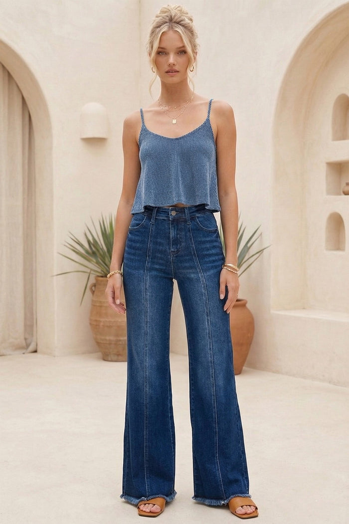 WIDE LEG PALAZZO FIT JEANS W2472PIC