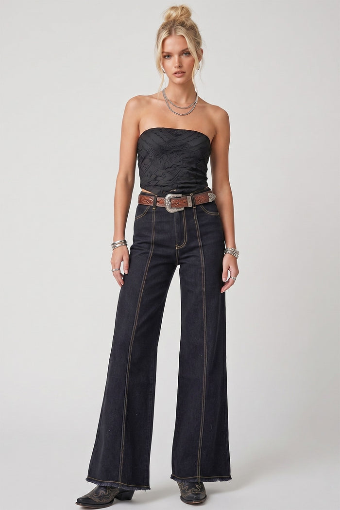 WIDE LEG PALAZZO FIT JEANS W2472PIA