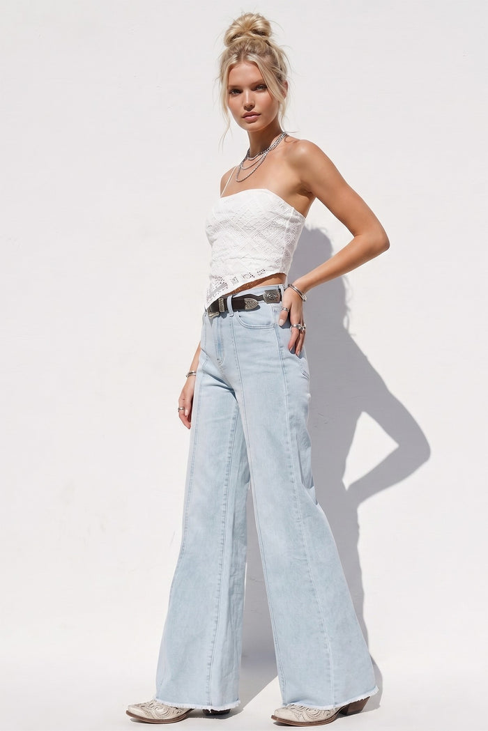 WIDE LEG PALAZZO FIT JEANS W2472PIA