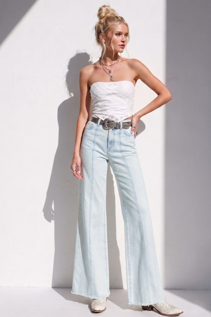 WIDE LEG PALAZZO FIT JEANS W2472PIA