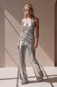 PREMIUM SEQUIN HALTER JUMPSUIT W4465RIA