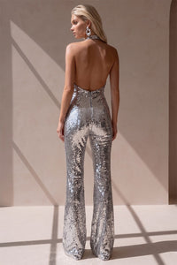 PREMIUM SEQUIN HALTER JUMPSUIT W4465RIA