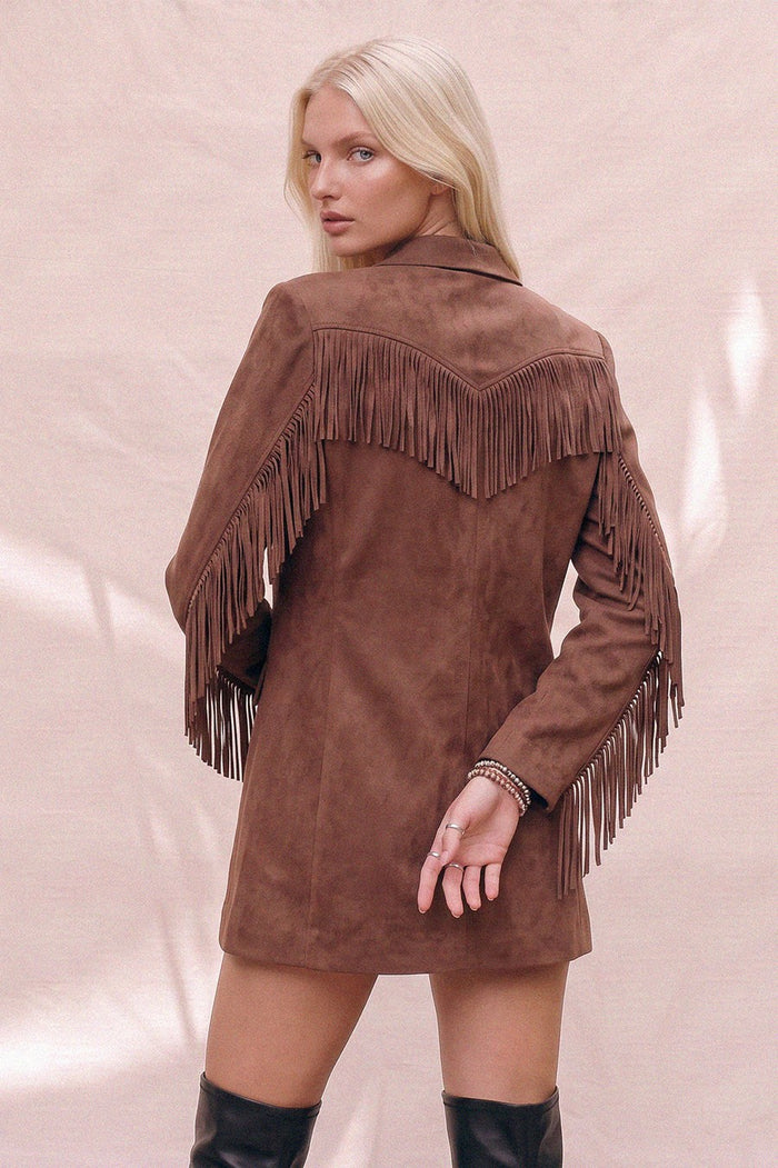 FRINGED SUEDE BLAZER W2123JIB