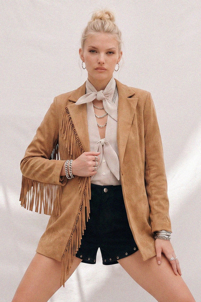 FRINGED SUEDE BLAZER W2123JIB