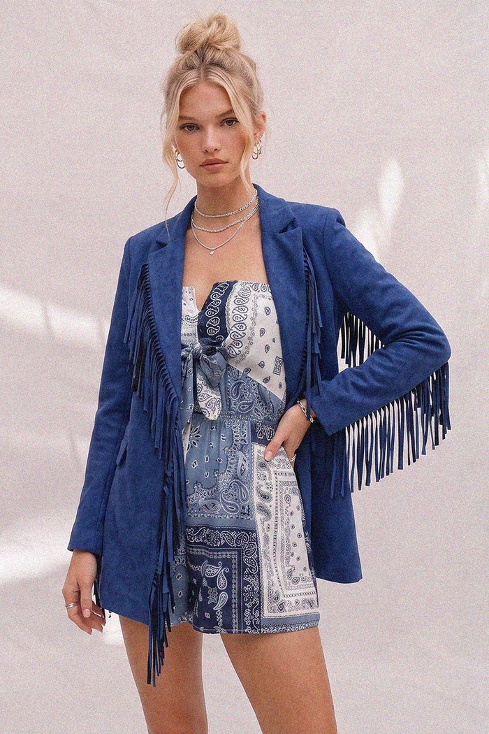 FRINGED SUEDE BLAZER W2123JIB