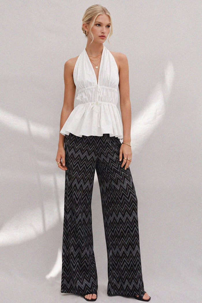 VELVET W/ FOIL WIDE LEG TROUSER PANTS W2370PA-1