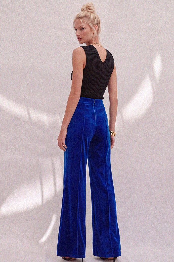 VELVET PALAZZO TROUSER PANTS W2422PIA