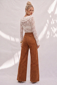 CORDUROY WIDE LEG PANTS W2472PID