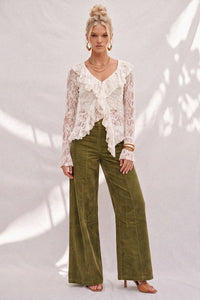 CORDUROY WIDE LEG PANTS W2472PID