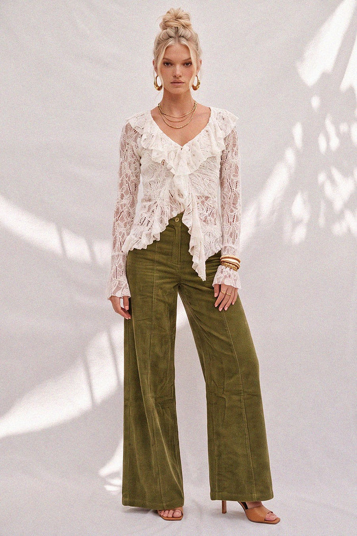 CORDUROY WIDE LEG PANTS W2472PID