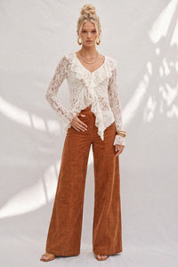 CORDUROY WIDE LEG PANTS W2472PID