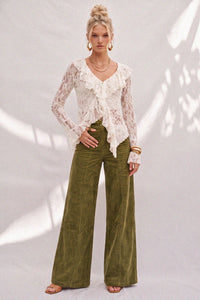 CORDUROY WIDE LEG PANTS W2472PID