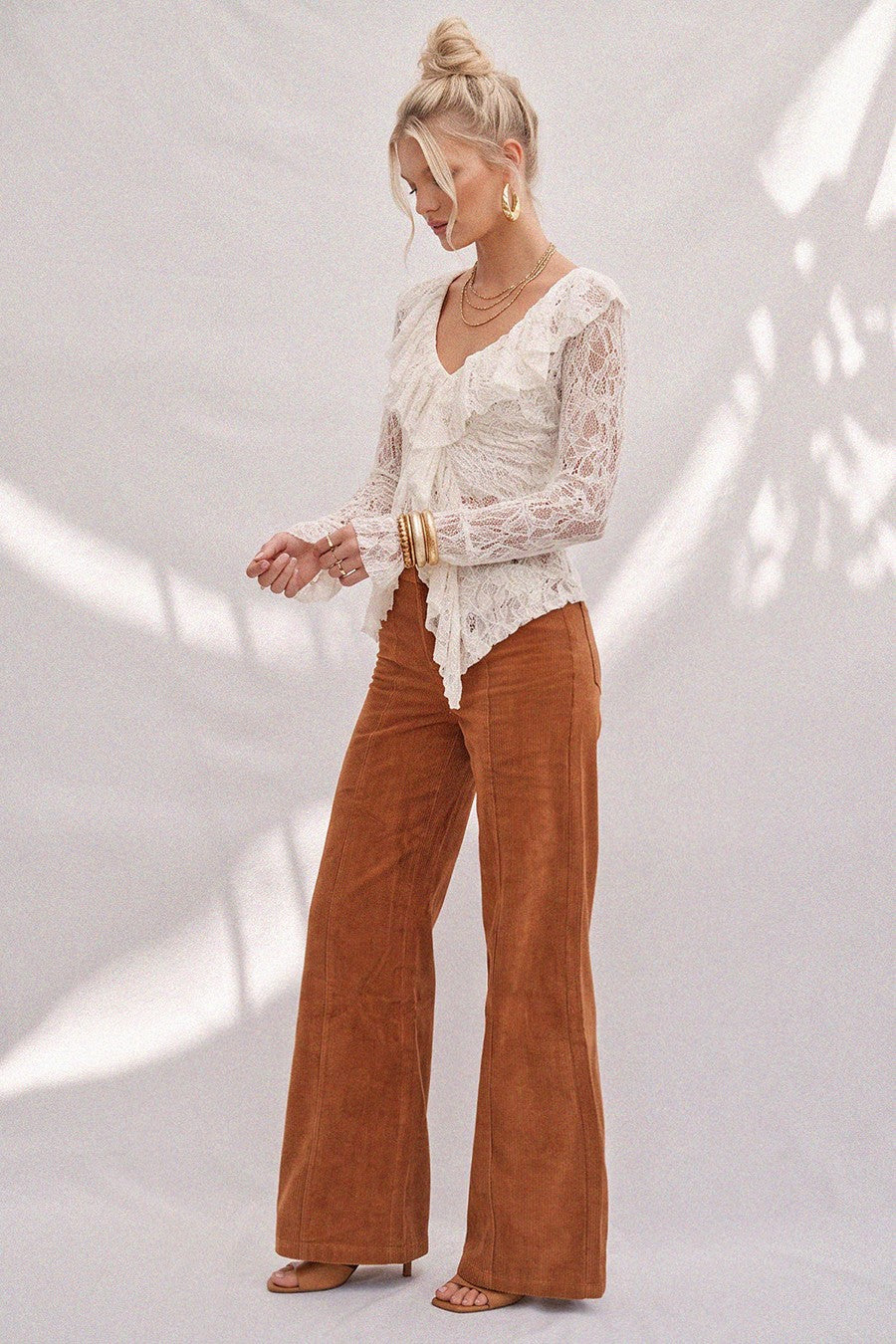 CORDUROY WIDE LEG PANTS W2472PID