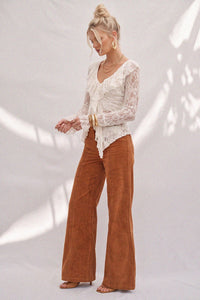 CORDUROY WIDE LEG PANTS W2472PID